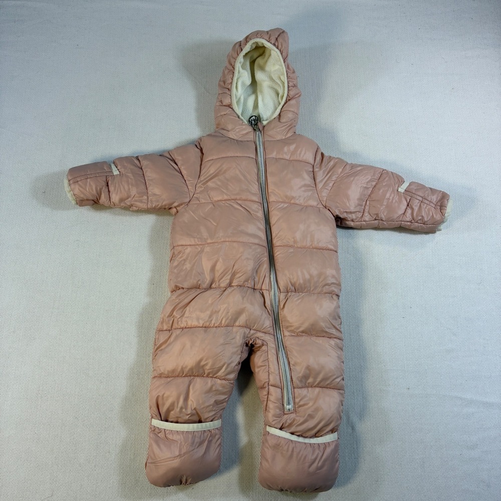 Michael Kors‎ Baby Girl Pink Hooded Puffer Snowsuit Bunting 6-12 Months MK Logo